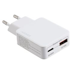 Accezz Ultra Slim GaN Ladegerät - USB-C + USB-A - 45 W - Weiß
