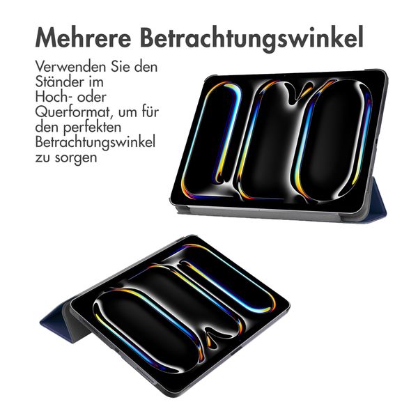 imoshion Trifold Klapphülle Apple iPad Pro 13 (2024) M4 - Dunkelblau