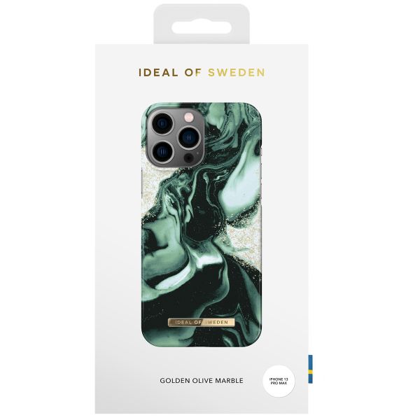 iDeal of Sweden Fashion Back Case für das iPhone 13 Pro Max - Golden Olive Marble