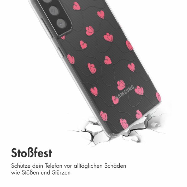 imoshion  Design Hülle für das Samsung Galaxy S21 FE - Dusty Rose Connected Hearts