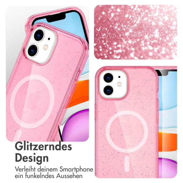 imoshion Sparkle Back Cover mit MagSafe für das Apple iPhone 12 (Pro) - Glitzer Rosa