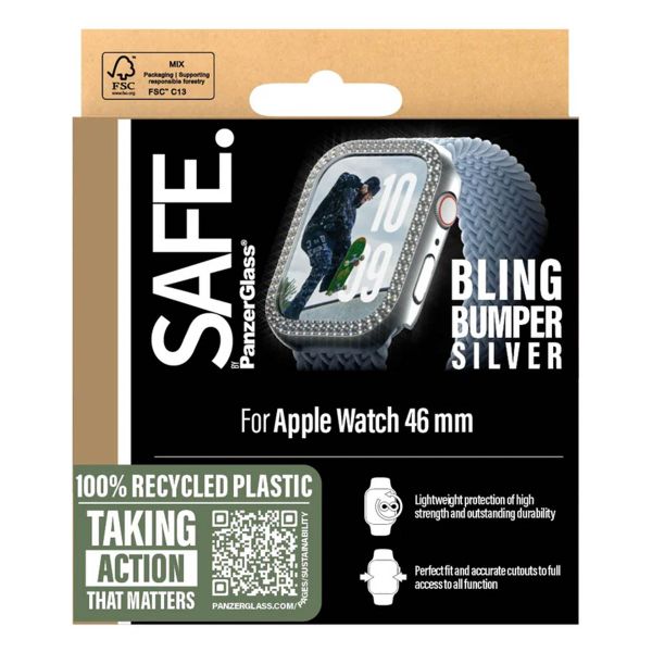 PanzerGlass Bling Bumper für die Apple Watch Series 10 / 11 - 46 mm - Silber
