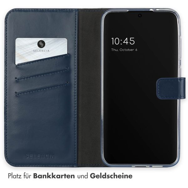 Selencia Echtleder Klapphülle Samsung Galaxy S24 FE - Blau