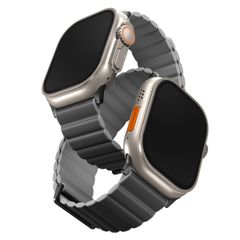 Uniq Revix Premium Edition doppelseitiges Armband für die Apple Watch Series 1 bis 10 / SE / Ultra (2) (44/45/46/49 mm) - Anthrazit/Aschgrau