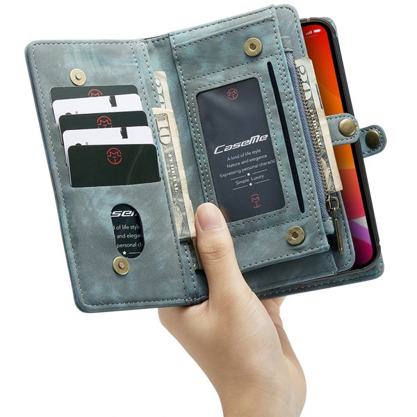 CaseMe Luxuriöse 2-in-1-Portemonnaie-Klapphülle Leder iPhone 12 (Pro)