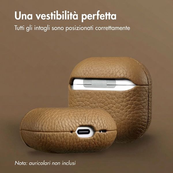 Accezz Echtleder Case  Apple Airpods 4 - Taupe