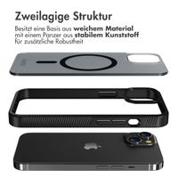 Accezz Rugged Frosted Back Cover mit MagSafe für das iPhone 14 - Schwarz