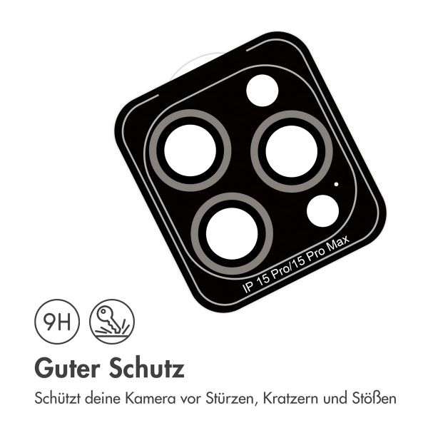 imoshion 2er-Pack Objektivschutz für Kamera für das Apple iPhone 15 Pro / 15 Pro Max - Natural Titanium