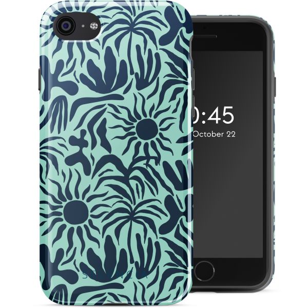 Selencia Vivid Tough Back Cover für das iPhone SE (2022 / 2020) / 8 / 7 - Tropical Vibes Light Blue