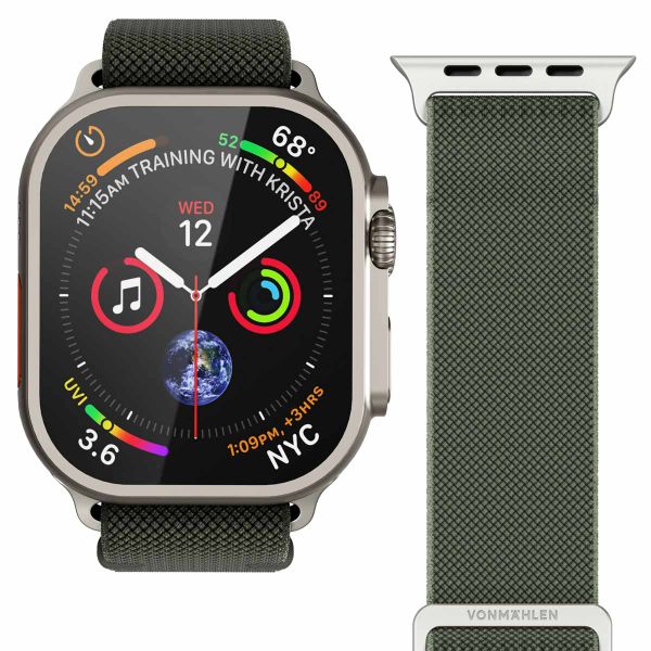 Vonmählen Classic Nylon Loop Armband für deine Apple Watch | 44/45/46/49 mm - Olive