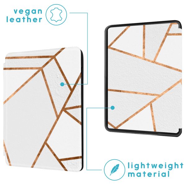 imoshion Design Slim Hard Case Klapphülle Amazon Kindle (2024) / Amazon Kindle (2022) 11th gen - White Graphic