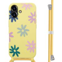 imoshion Silikonhülle design mit Band für das Apple iPhone 16 - Yellow Flower Distance