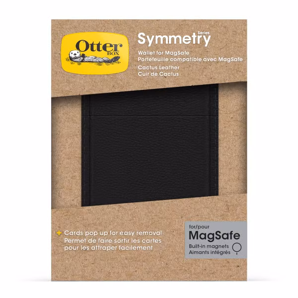 OtterBox Symmetry Cactus Leather MagSafe Wallet - Vanta / Black