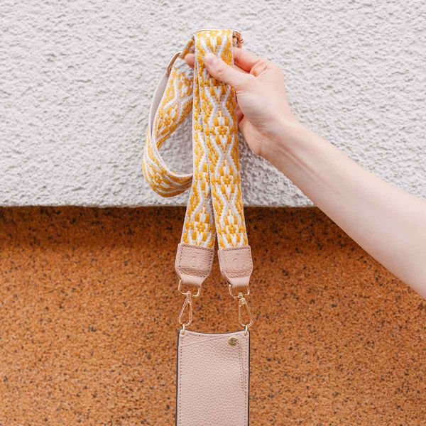 Dutchies Phone Strap - Verstellbare Universal-Telefonkordel - Moroccan Yellow / Beige