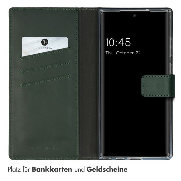 Selencia Echtleder Klapphülle Samsung Galaxy S23 Ultra - Grün