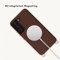 Selencia Rivièra Backcover mit MagSafe mit abnehmbaren Haken Samsung Galaxy S22 - Choco Brown