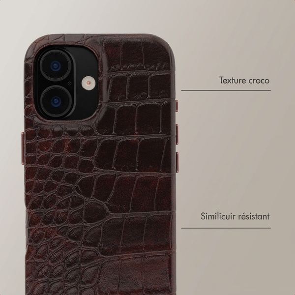 Selencia Croco Backcover mit MagSafe Apple iPhone 16 - Choco Brown