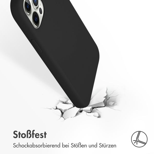 Accezz Liquid Silikoncase Apple iPhone 12 (Pro) - Schwarz