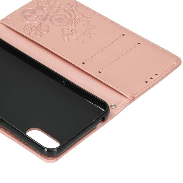 Kleeblumen Klapphülle Roségold Samsung Galaxy A01