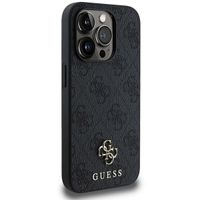 Guess 4G Metal Logo Back Cover MagSafe Apple iPhone 15 Pro - Schwarz