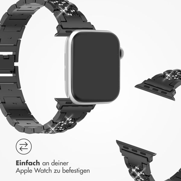 Selencia Sparkle Armband für die Apple Watch Series 1 bis 9 / SE (38/40/41 mm) | Series 10 (42 mm) - Schwarz