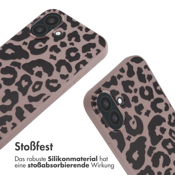 imoshion Silikonhülle design mit Band für das Apple iPhone 16 Plus - Animal Pink