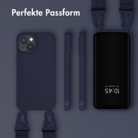 Selencia SilikonHülle mit abnehmbarem Band Apple iPhone 15 - Dunkelblau
