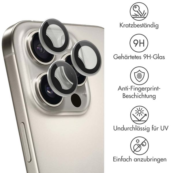 imoshion 2er-Pack Objektivschutz für Kamera für das Apple iPhone 16 Pro / 16 Pro Max - Natural / Titanium