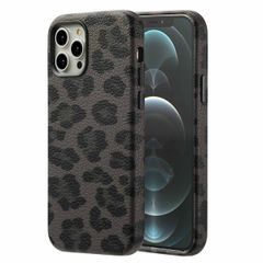 Selencia Sabi Backcover Leopardenmuster mit MagSafe Apple iPhone 12 (Pro) - Midnight Black