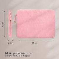 Selencia Cord Laptop Hülle 13-14 Zoll - Laptop Sleeve - Soft Blush