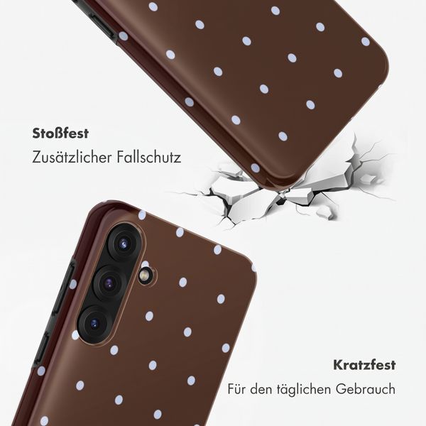 Selencia Vivid Back Cover Samsung Galaxy S25 FE - Happy Dots Chocolate