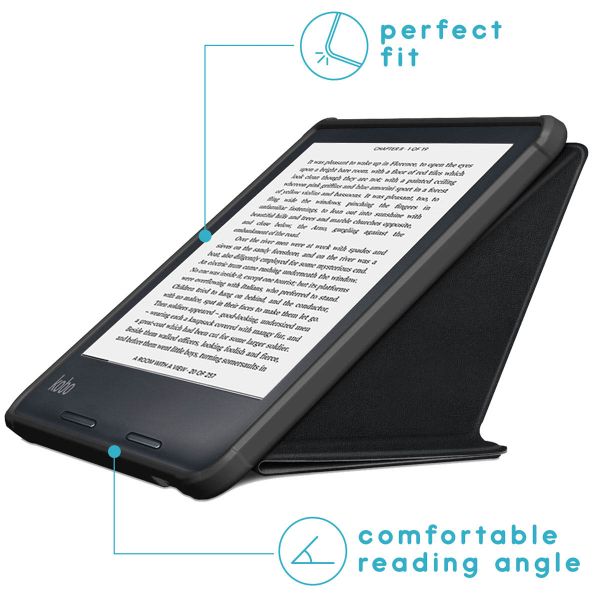imoshion Klappbare Klapphülle Kobo Libra 2 / Tolino Vision 6 - Schwarz