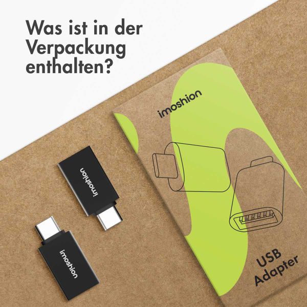 imoshion 2x USB-C (Stecker)-auf-USB-A 3.1 (Buchse)-Adapter – OTG – Schwarz