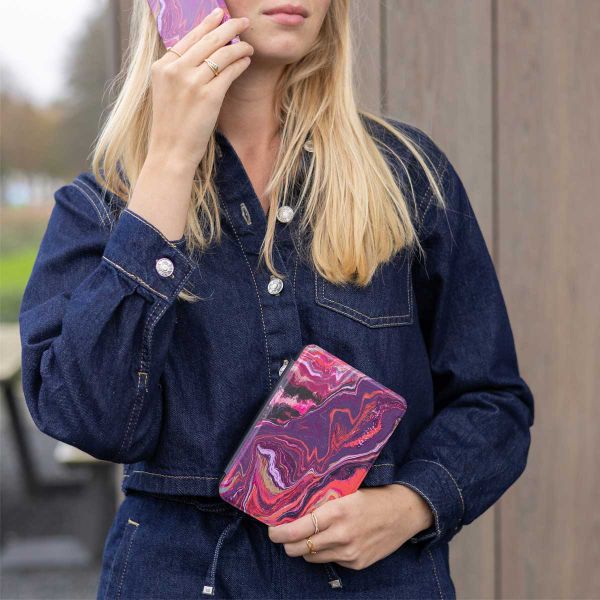 Selencia Vivid Klapphülle Kobo Libra Colour - Marble Purple