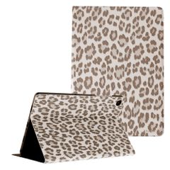 Selencia Sabi Klapphülle mit Leopardenmuster Samsung Galaxy Tab A11 Plus - Soft Ivory