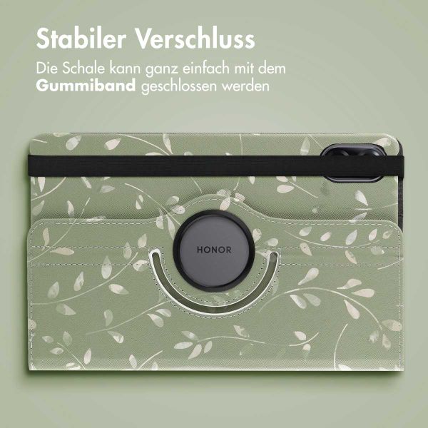 imoshion 360° drehbare Design Klapphülle für das Honor Pad X9 - Green Flowers