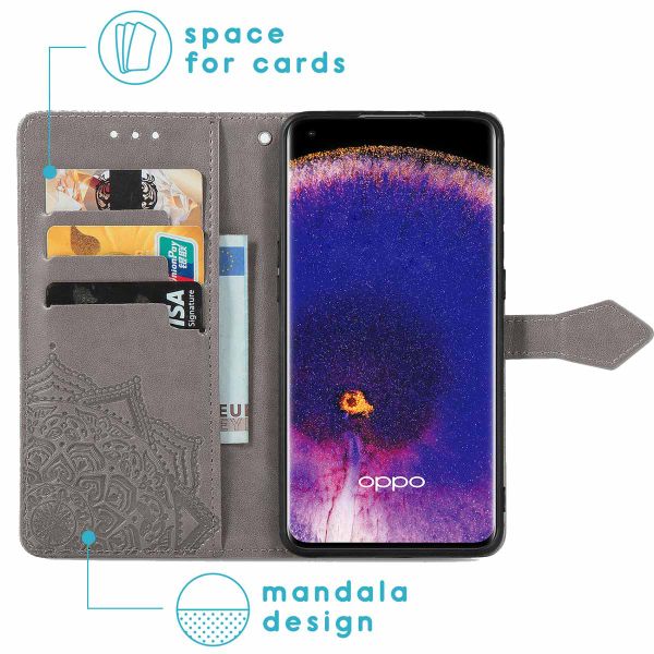 imoshion Mandala Klapphülle Oppo Find X5 5G - Grau