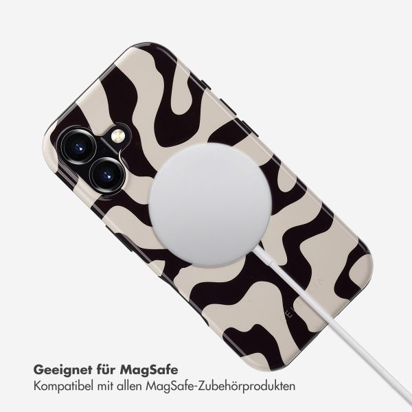 Selencia Vivid Tough Back Cover MagSafe für das iPhone 16 - Art Wave Black