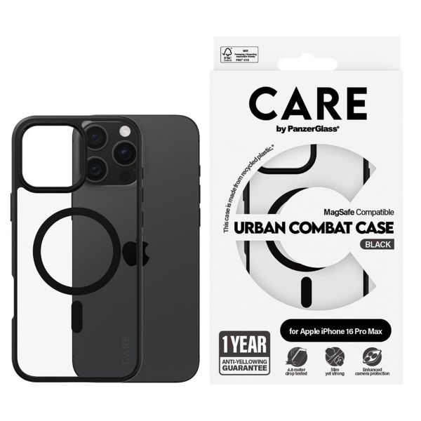 CARE by PanzerGlass Urban Combat Case MagSafe für das iPhone 16 Pro Max - Schwarz