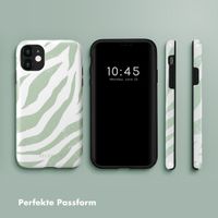 Selencia Vivid Tough Back Cover für das iPhone 11 - Colorful Zebra Sage Green