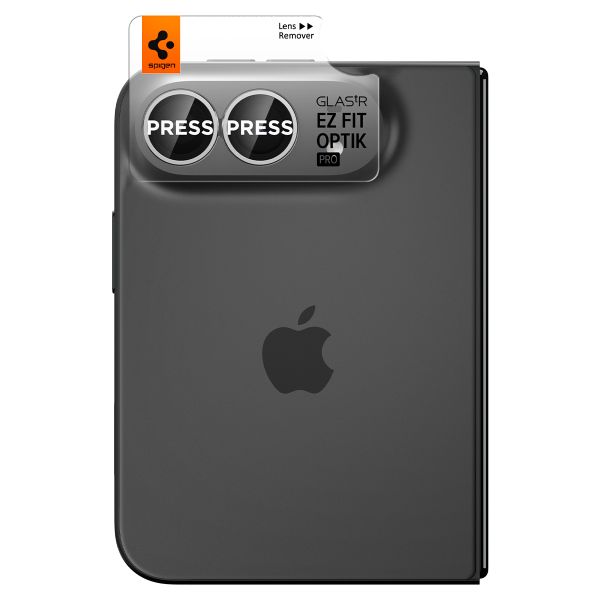 Spigen Optik Pro EZ Fit Lens Protector 2er-Pack Apple iPhone Duo - White