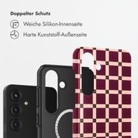 Selencia Vivid Rückabdeckung mit MagSafe Samsung Galaxy S25 - Check This Burgundy