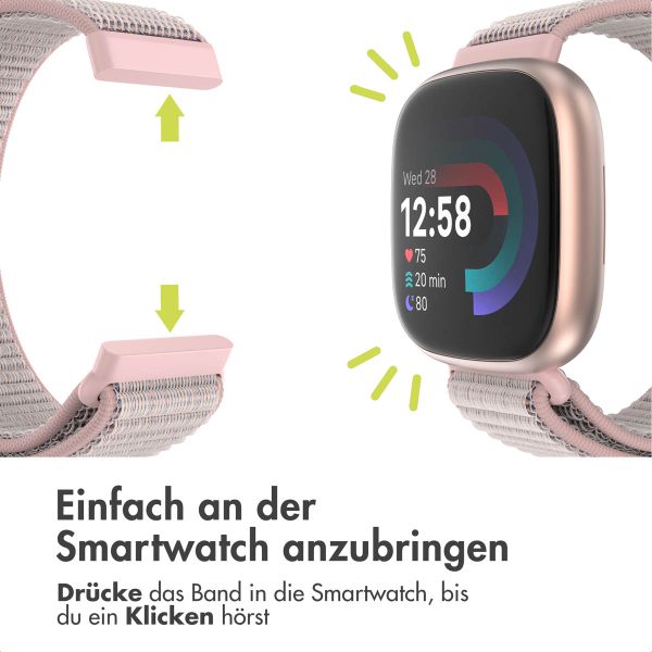 imoshion Nylonarmband für das  Fitbit Versa 4/ 3 / Sense (2) - Rosa