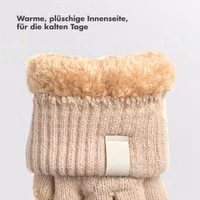 Selencia Touchscreen-Handschuhe mit Woll-Optik - Damen - Größe M - Beige