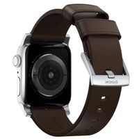 Nomad Modernes Lederarmband für das  Apple Watch Series 1 t/m 11 / SE / Ultra (44/45/46/49 mm) - Brown / Silver