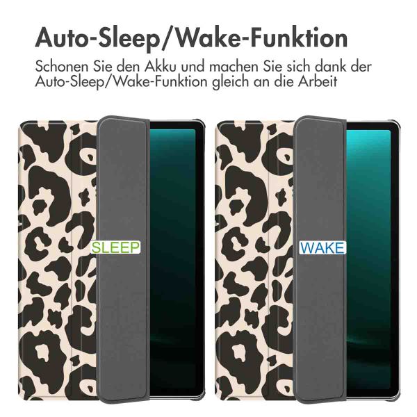 imoshion Design Trifold Klaphülle Samsung Galaxy Tab S10 Plus / Tab S9 FE Plus / Tab S9 Plus - Leopard