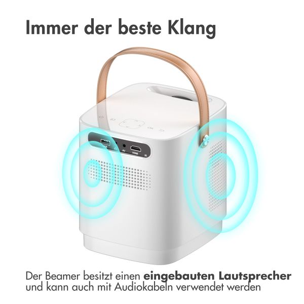 imoshion ﻿Mini Projektor - Mini Beamer WiFi - 3400 Lumen - Weiß