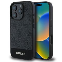 Guess Bottom Stripe 4G Back Cover für das iPhone 16 Pro - Grau