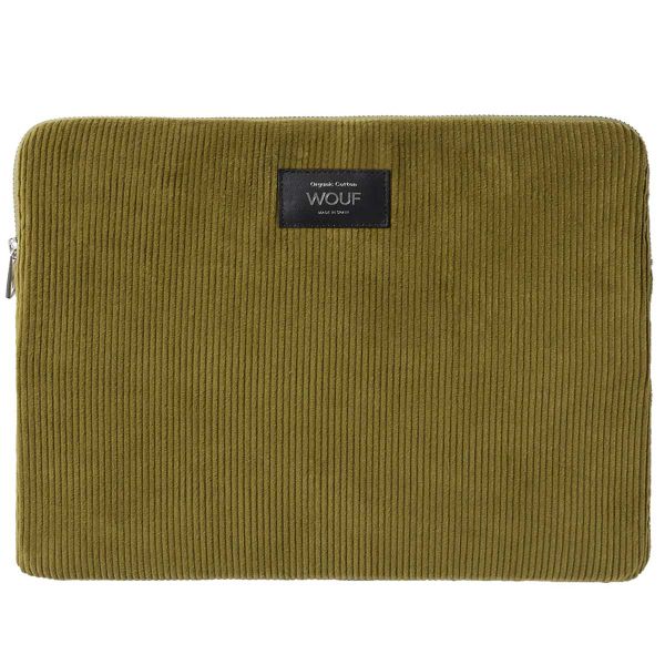 Wouf Cord Laptop Hülle 13-14 Zoll - Laptop Sleeve - Olive