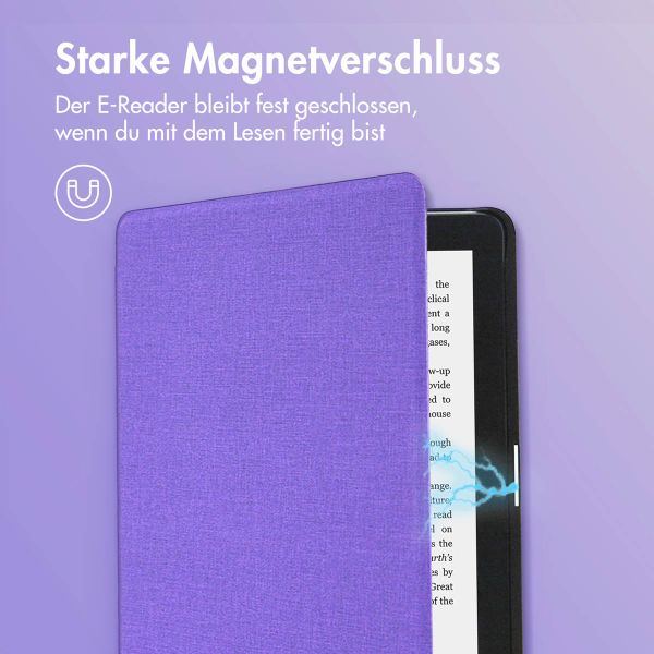 imoshion Canvas Sleepcover Klapphülle für das Kobo Clara 2E / Tolino Shine 4 - Violett